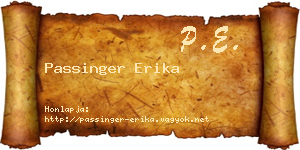 Passinger Erika névjegykártya